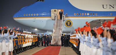 US-Pr&auml;sident Trump trifft in Peking&nbsp;ein &ndash; mit Elon Musk an Bord